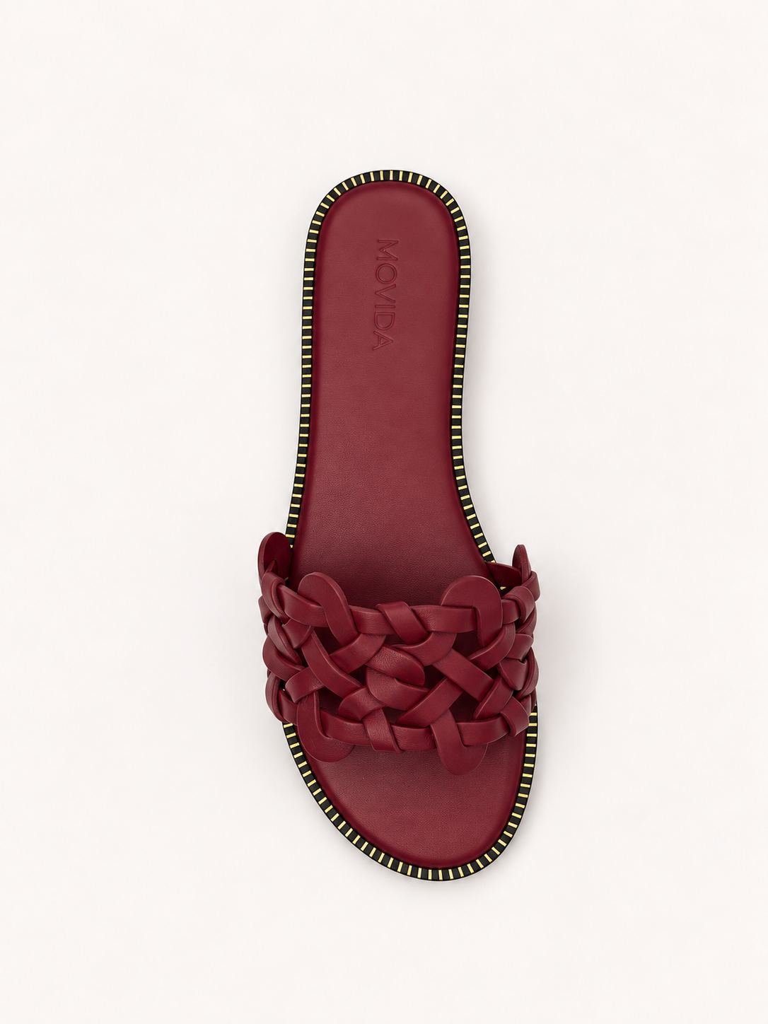 Tresse Braided Flat Slide – Wine