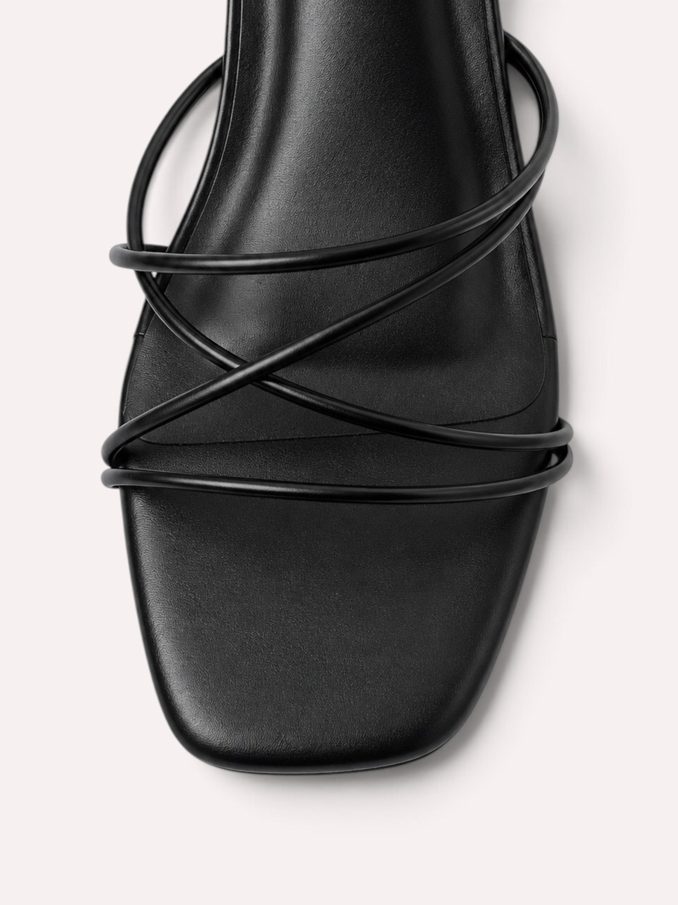Solana Cross-Strap Flared Block Heel Sandal – Black
