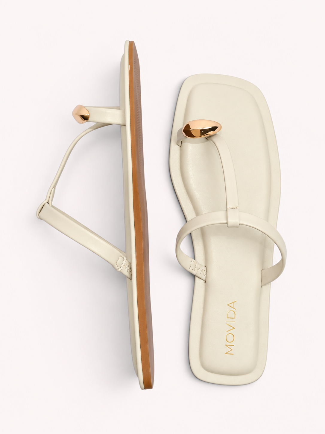 Sable Gold Shell T-Bar  Thong Sandal – Cool Grey
