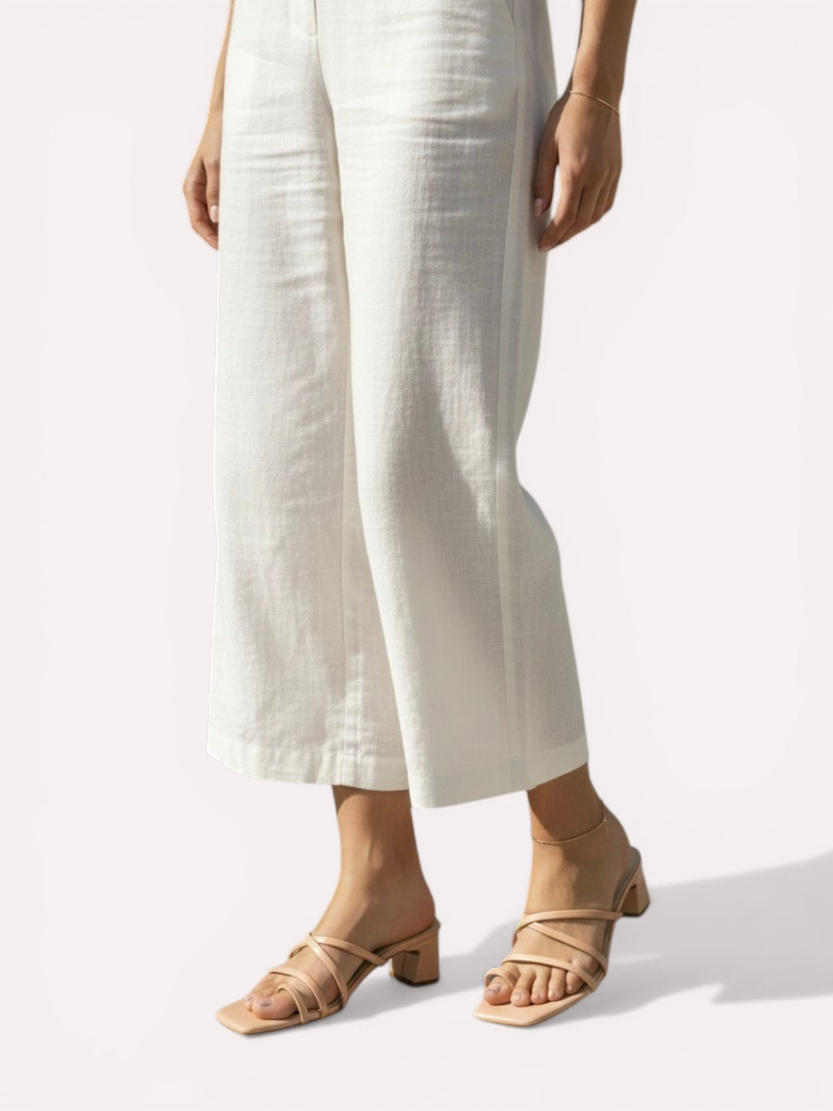 Heel Cross Strap Toe Ring Sandal - Salmon