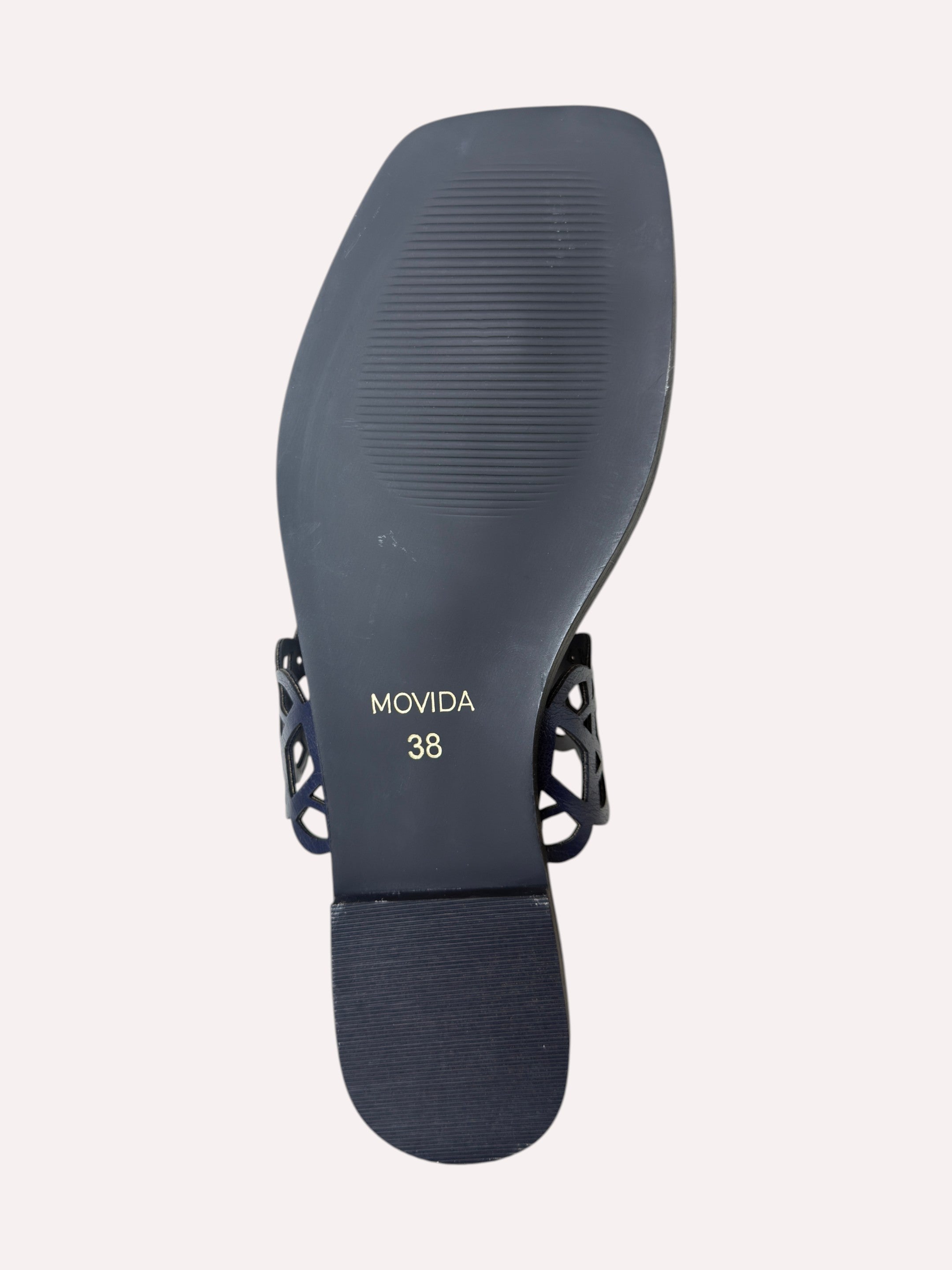 Veda Lattice Toe Ring Flat Sandal – Navy Blue