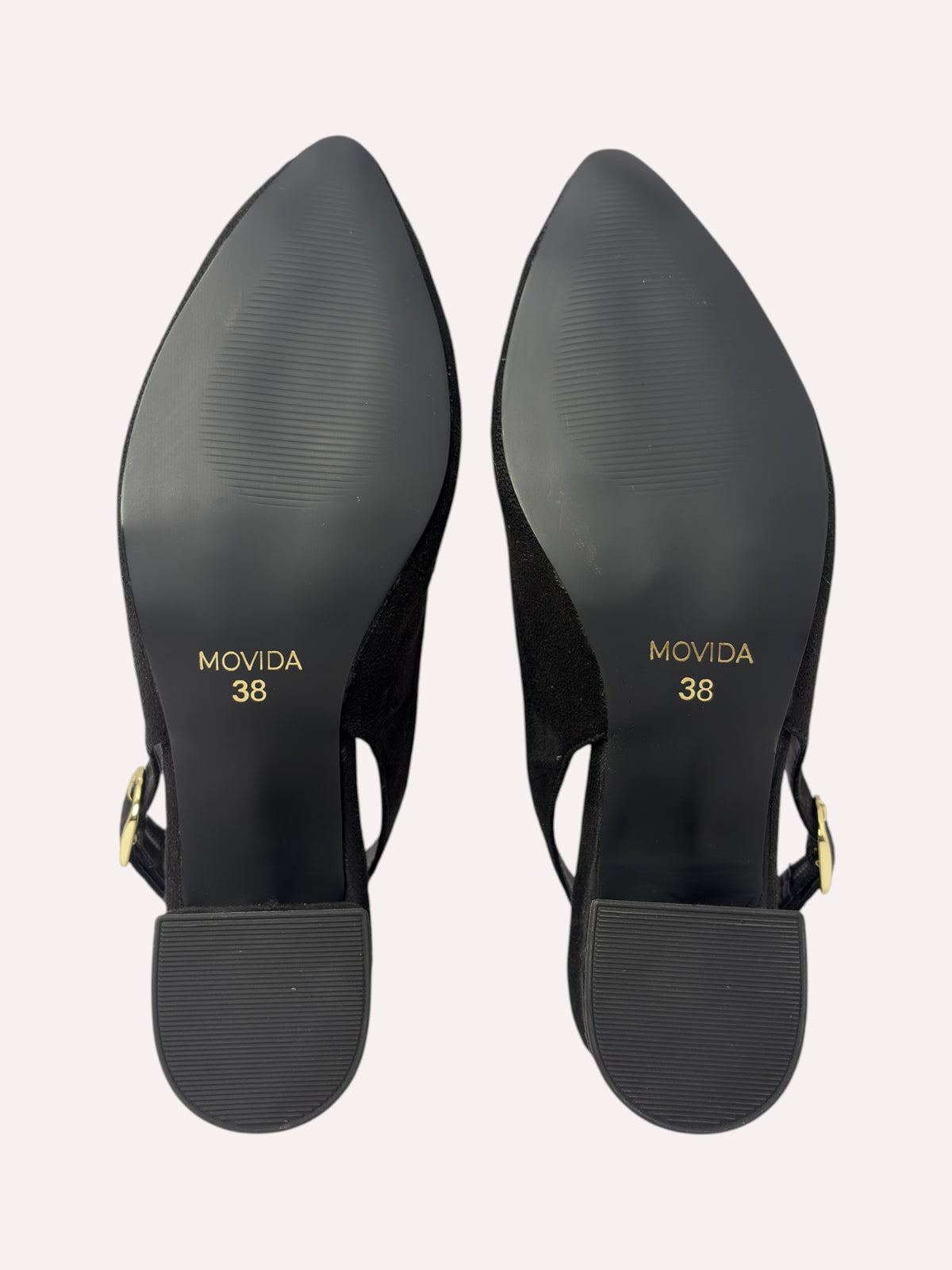 Bardot Pointed-Toe Slingback Block Heel – Black
