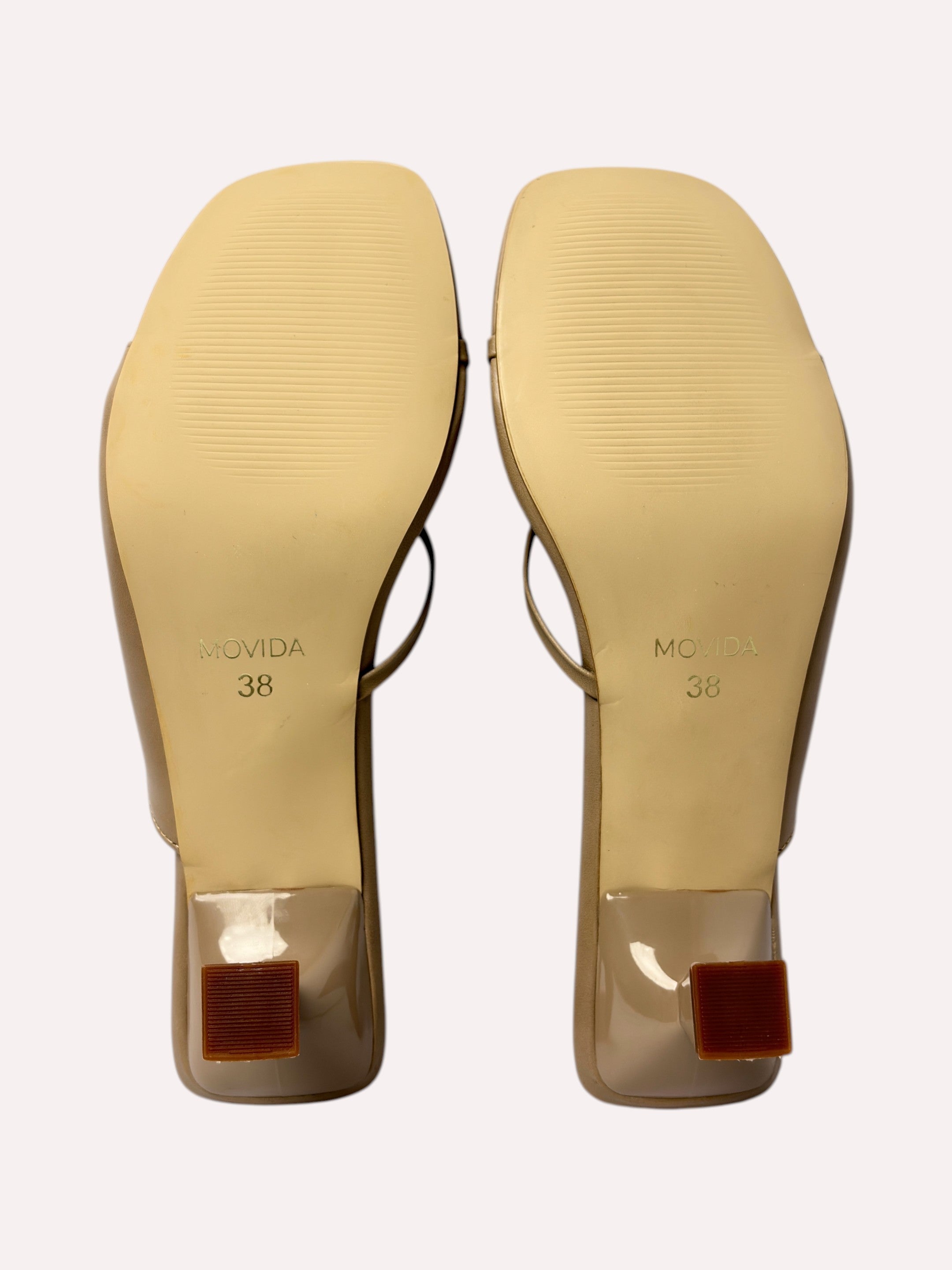 Lumina Sculptural Trumpet-Heel Strappy Mule – Camel
