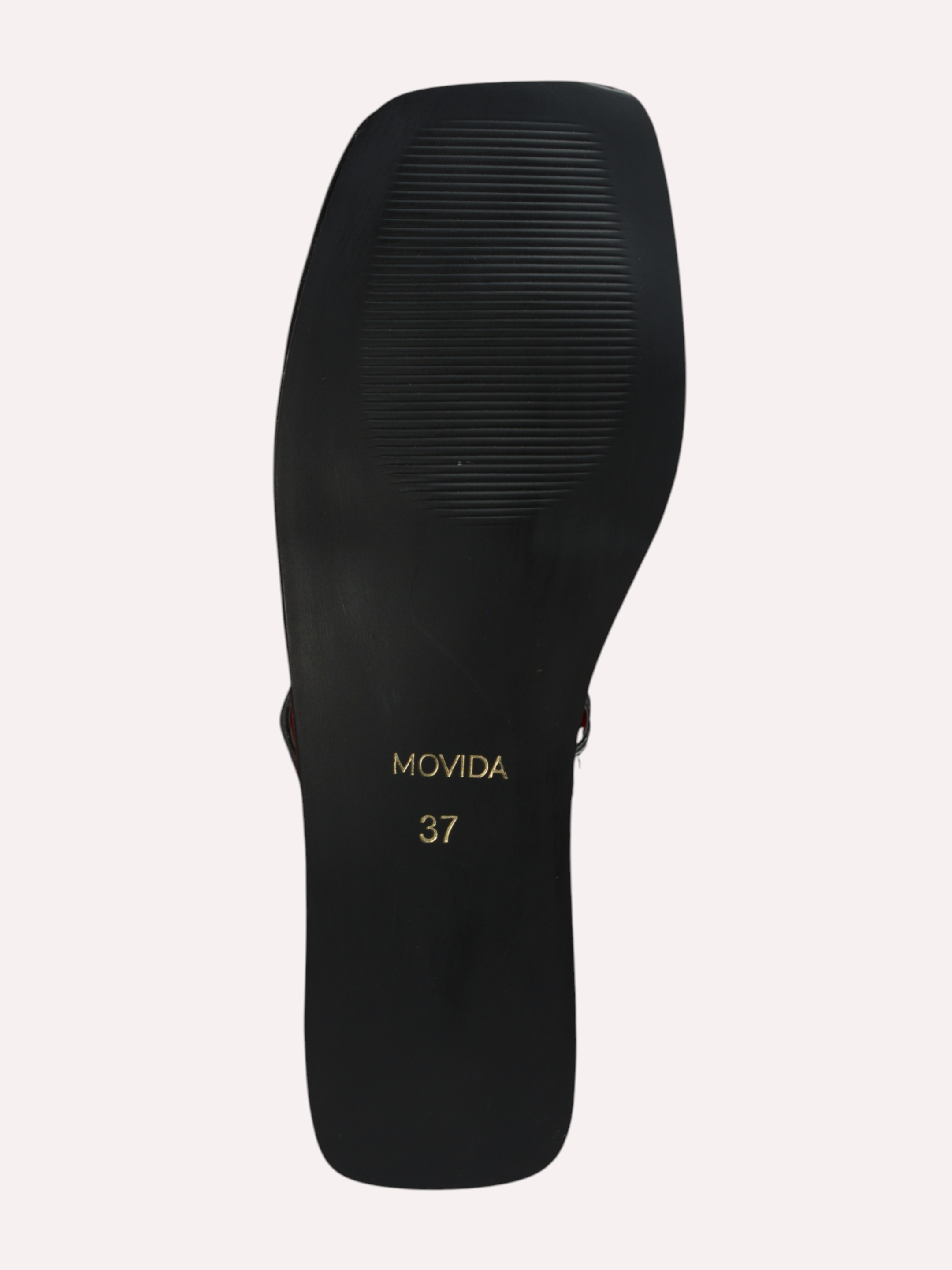 Sable Gold Shell T-Bar  Thong Sandal – Black
