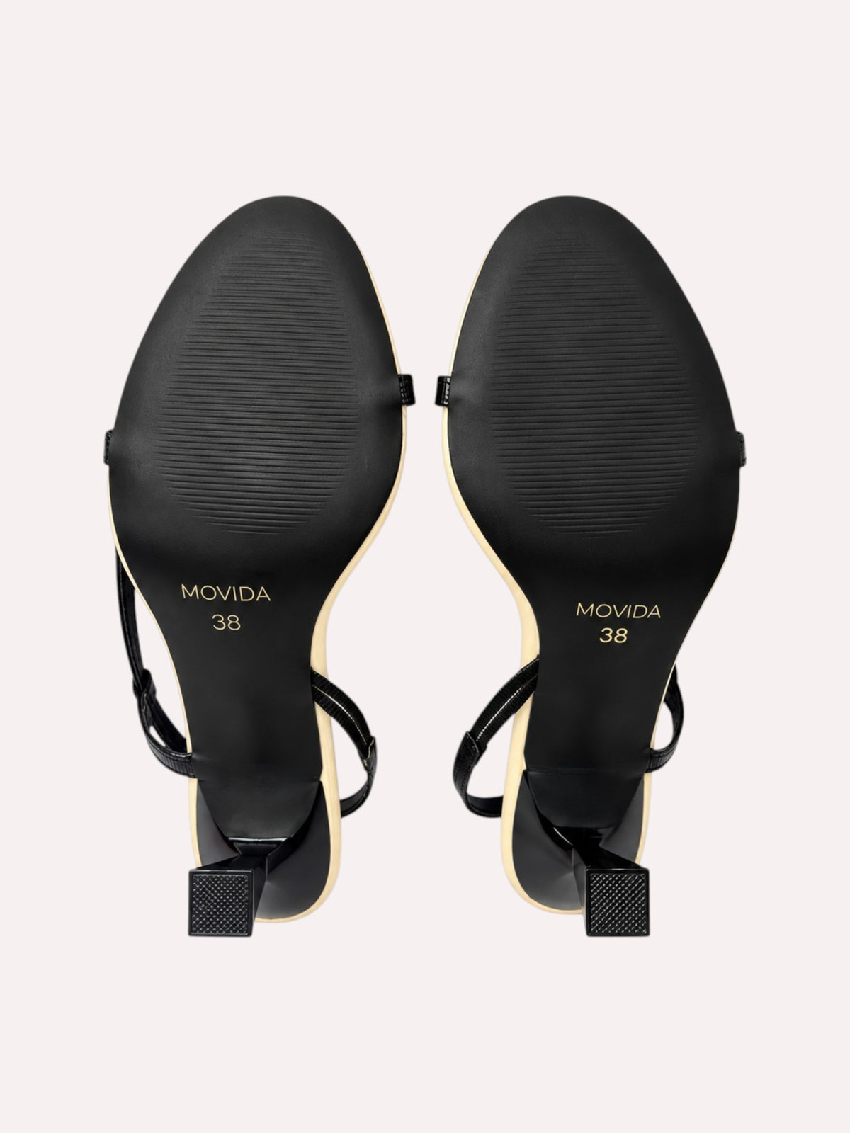 Sienna Lizard-Embossed Slingback Sculptural Heel – Black & Off White