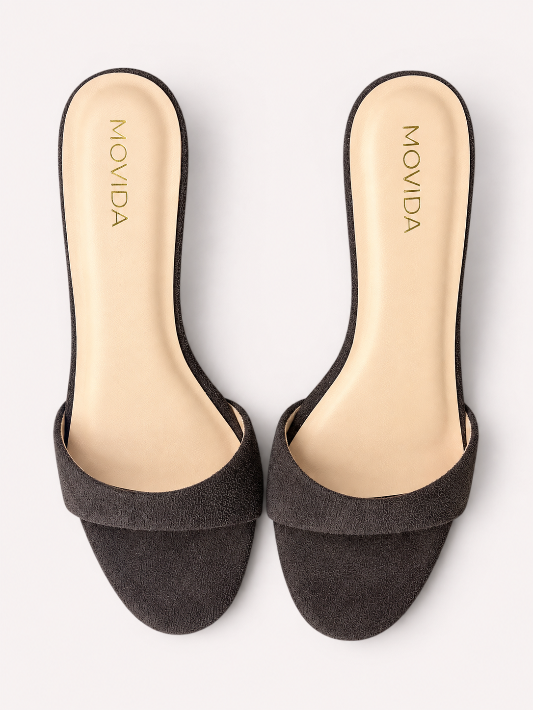 Rosette Suede Single Strap Kitten Heel Mule – Coffee Brown