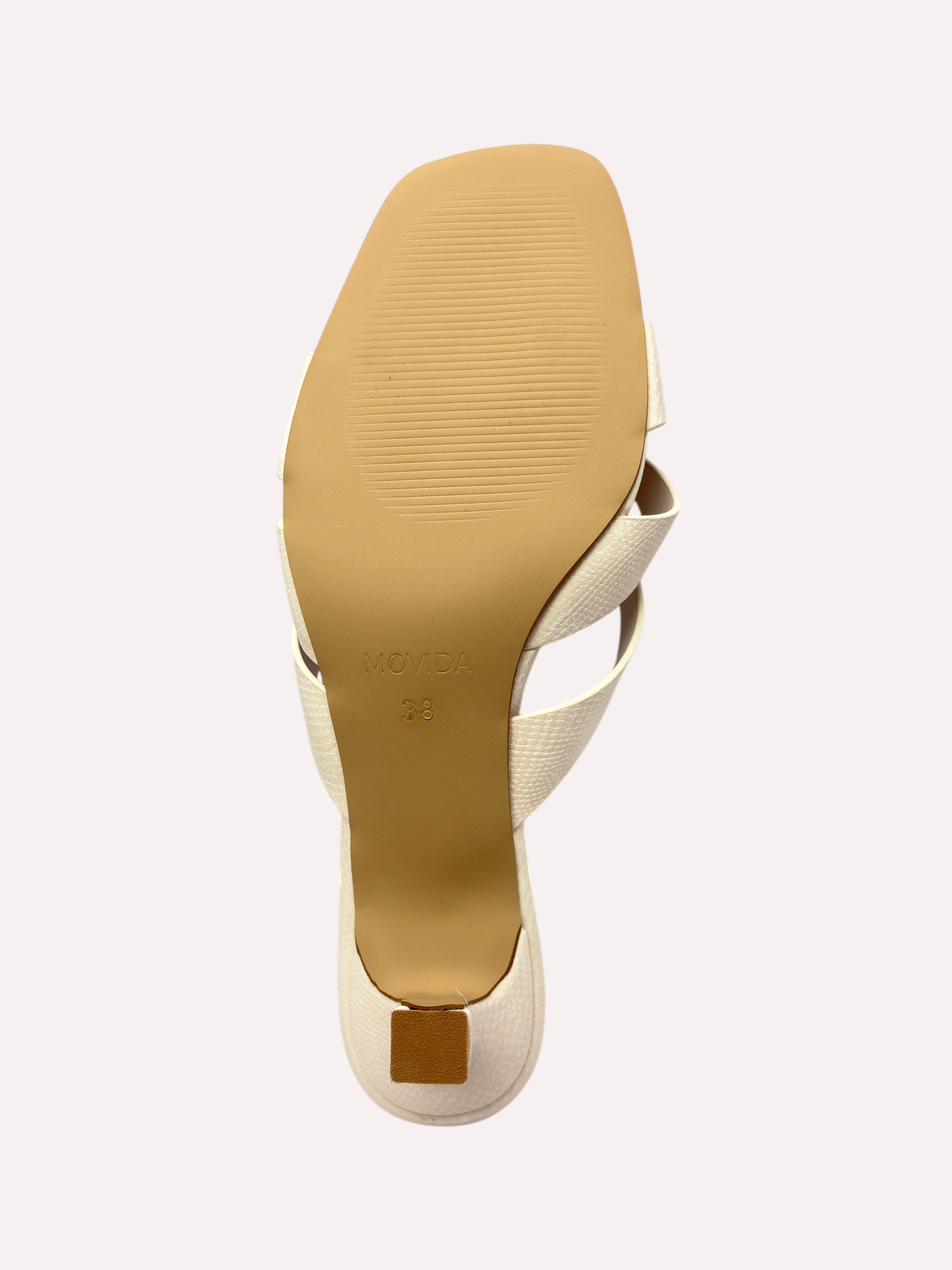 Dune Criss-Cross Spool Kitten Heel Mule – Off White