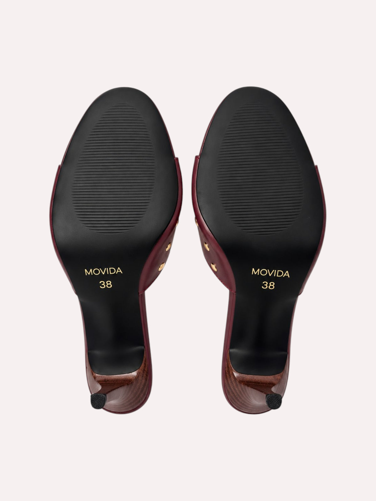 Rocco Gold-Stud Wide-Band Stiletto Mule – Wine