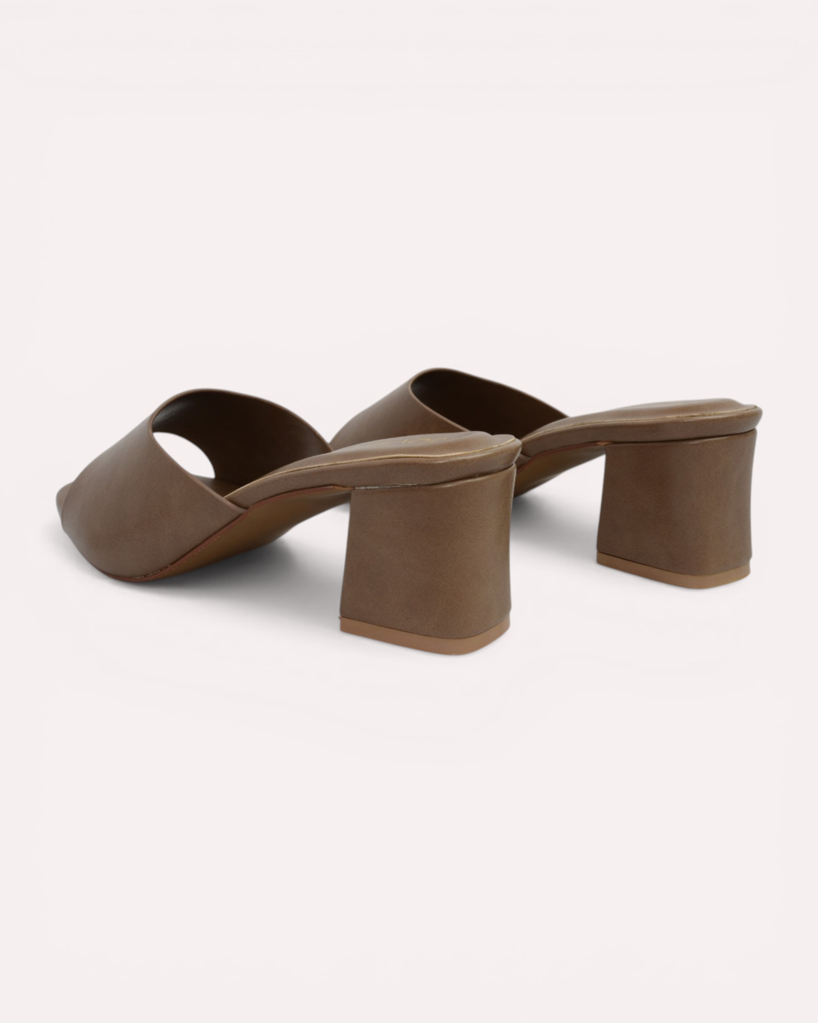 Aria Wide-Strap Block Heel Mule Sandals – Khaki