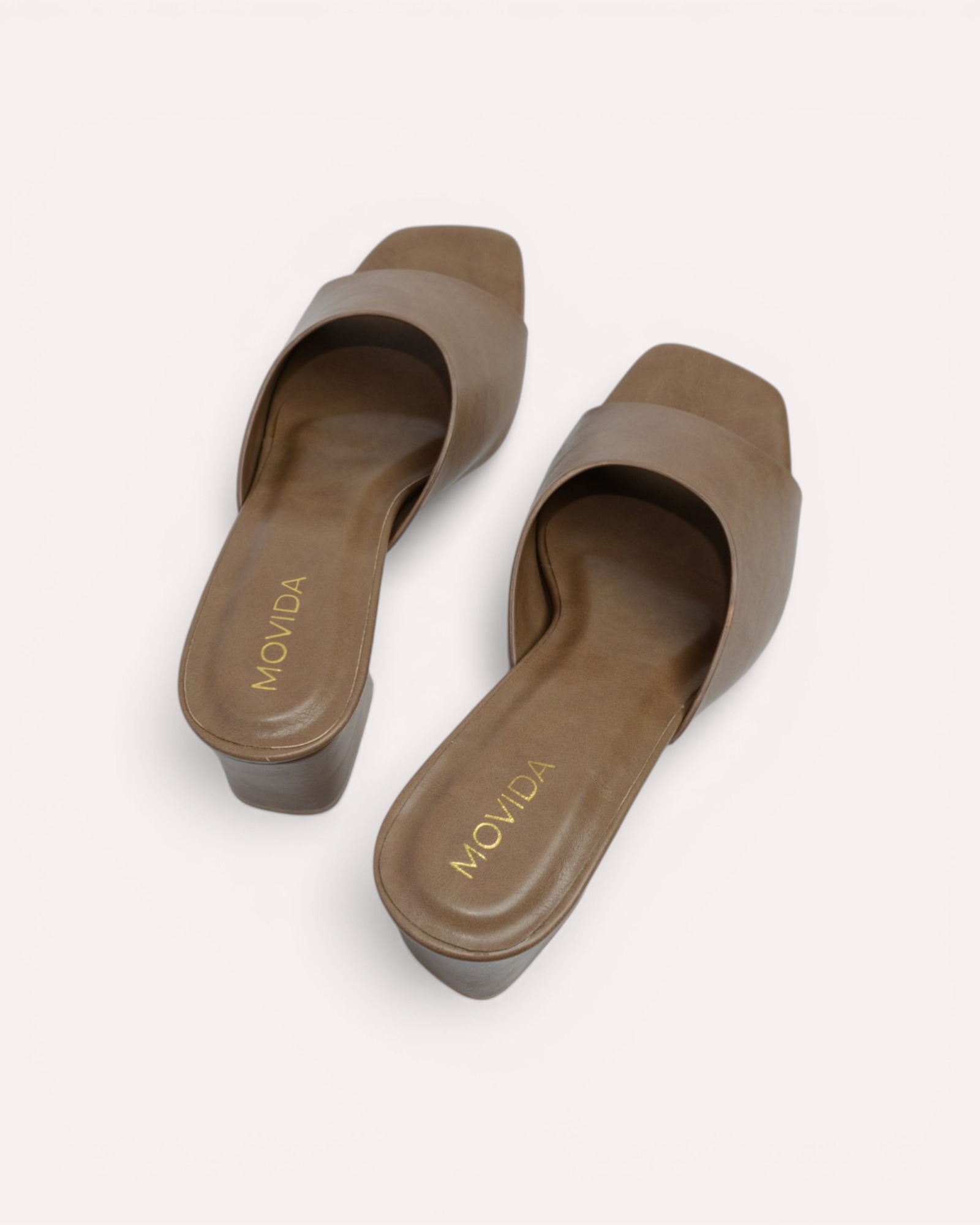 Aria Wide-Strap Block Heel Mule Sandals – Khaki