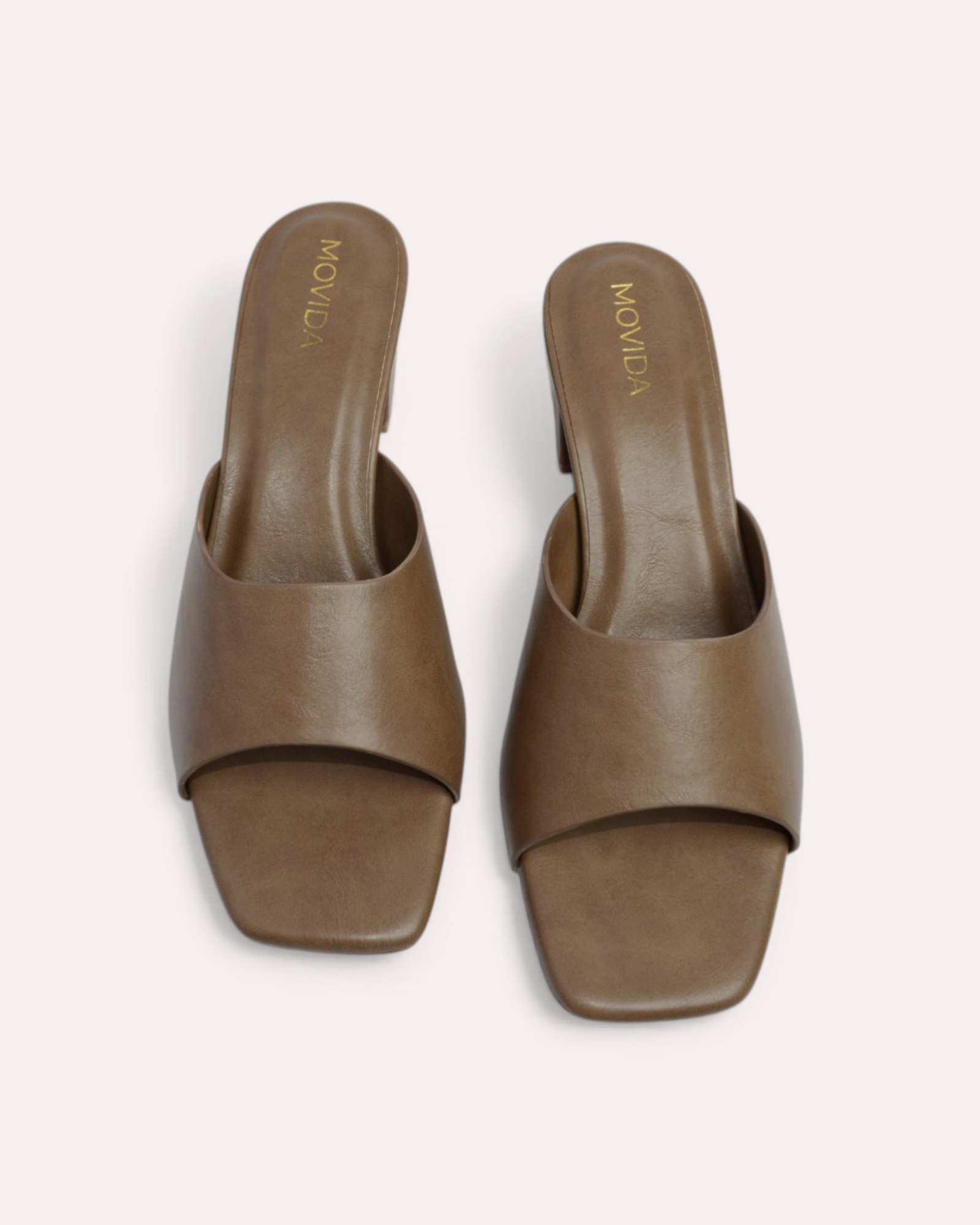 Aria Wide-Strap Block Heel Mule Sandals – Khaki