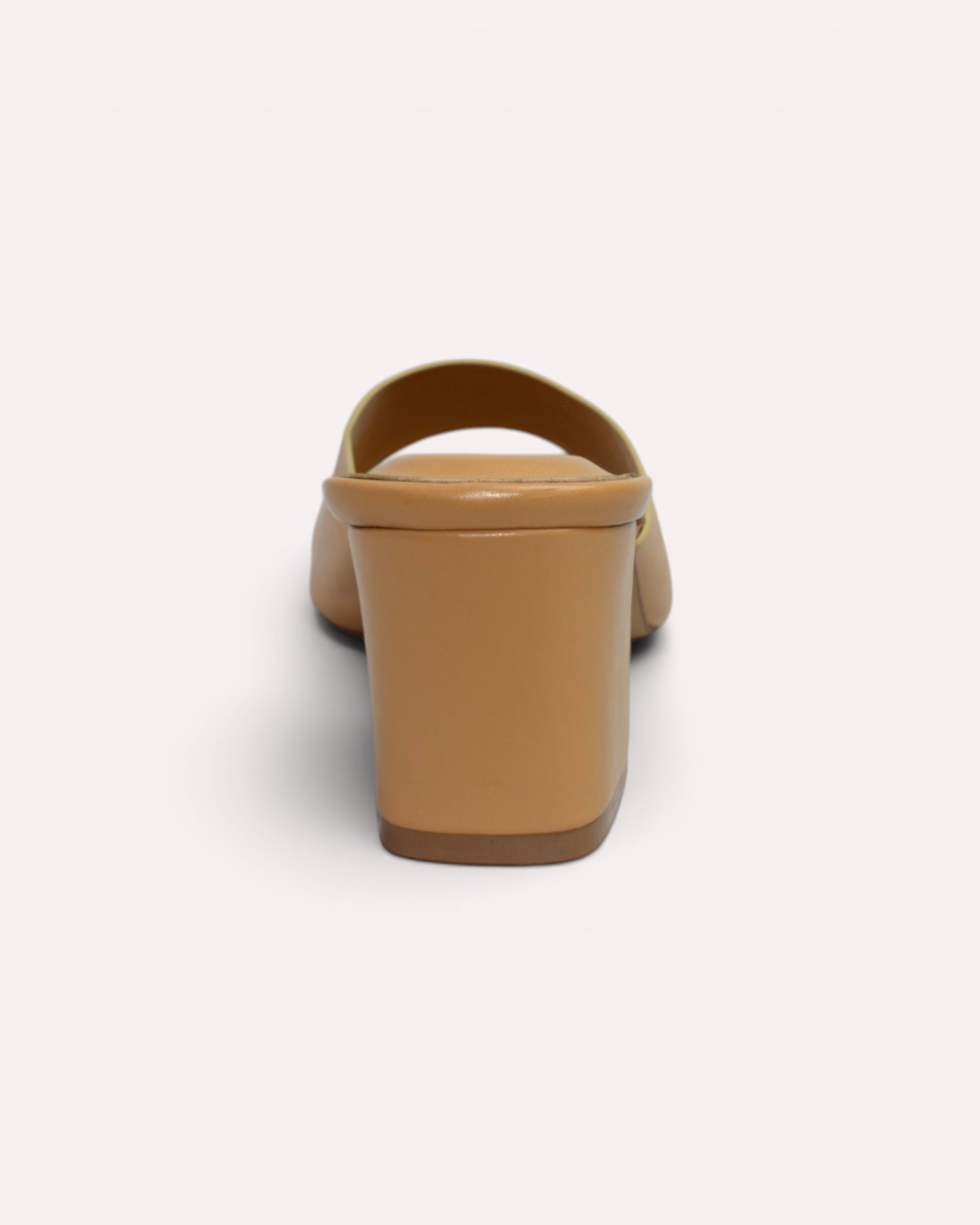 Aria Wide-Strap Block Heel Mule Sandals – Beige