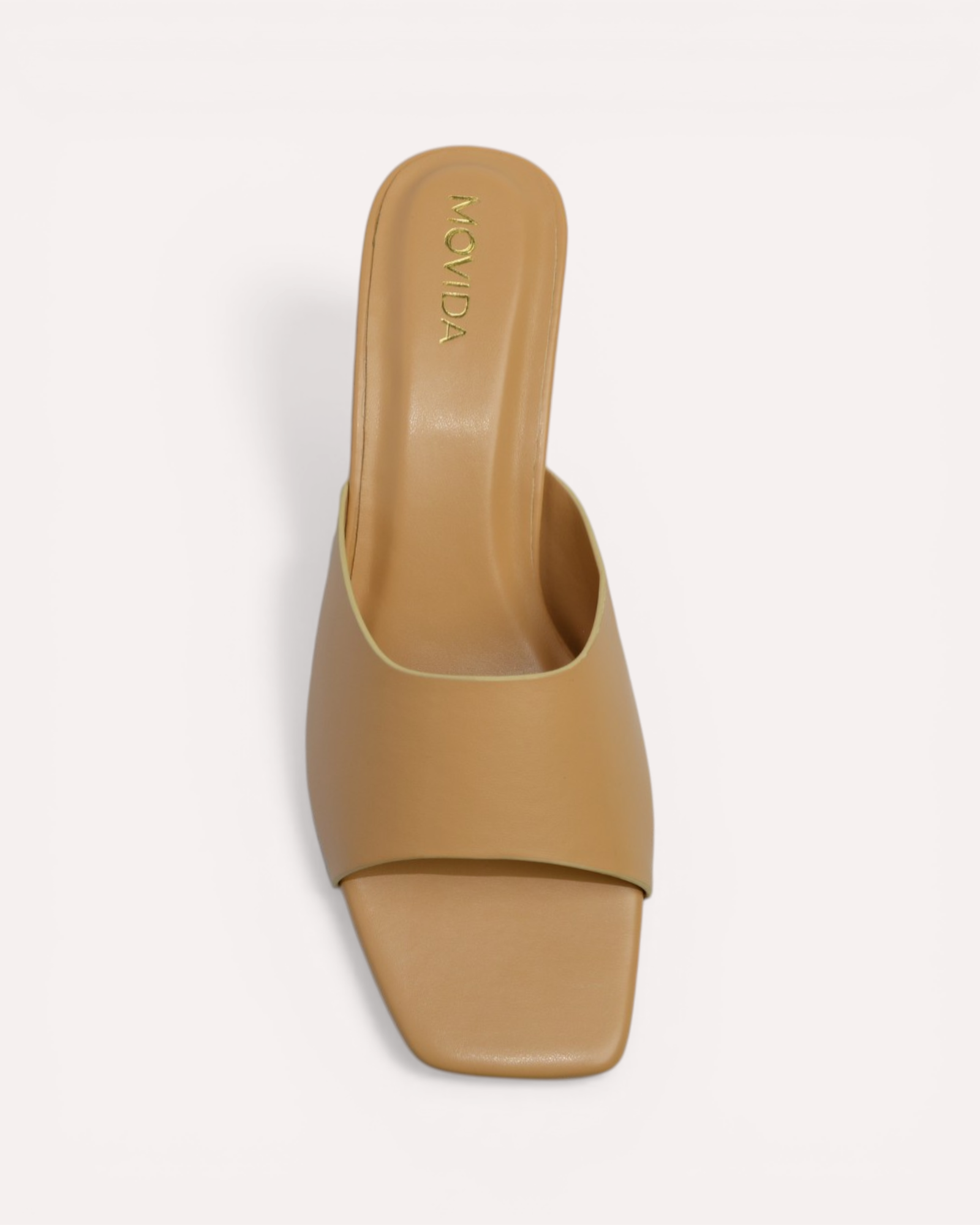 Aria Wide-Strap Block Heel Mule Sandals – Beige
