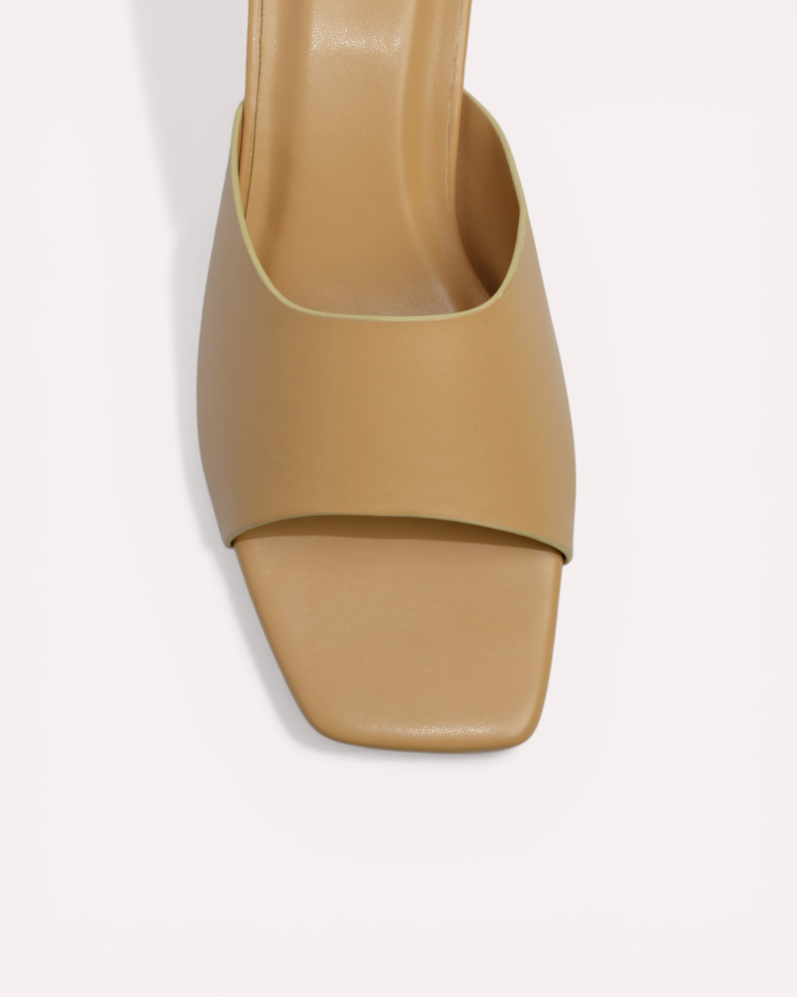 Aria Wide-Strap Block Heel Mule Sandals – Beige