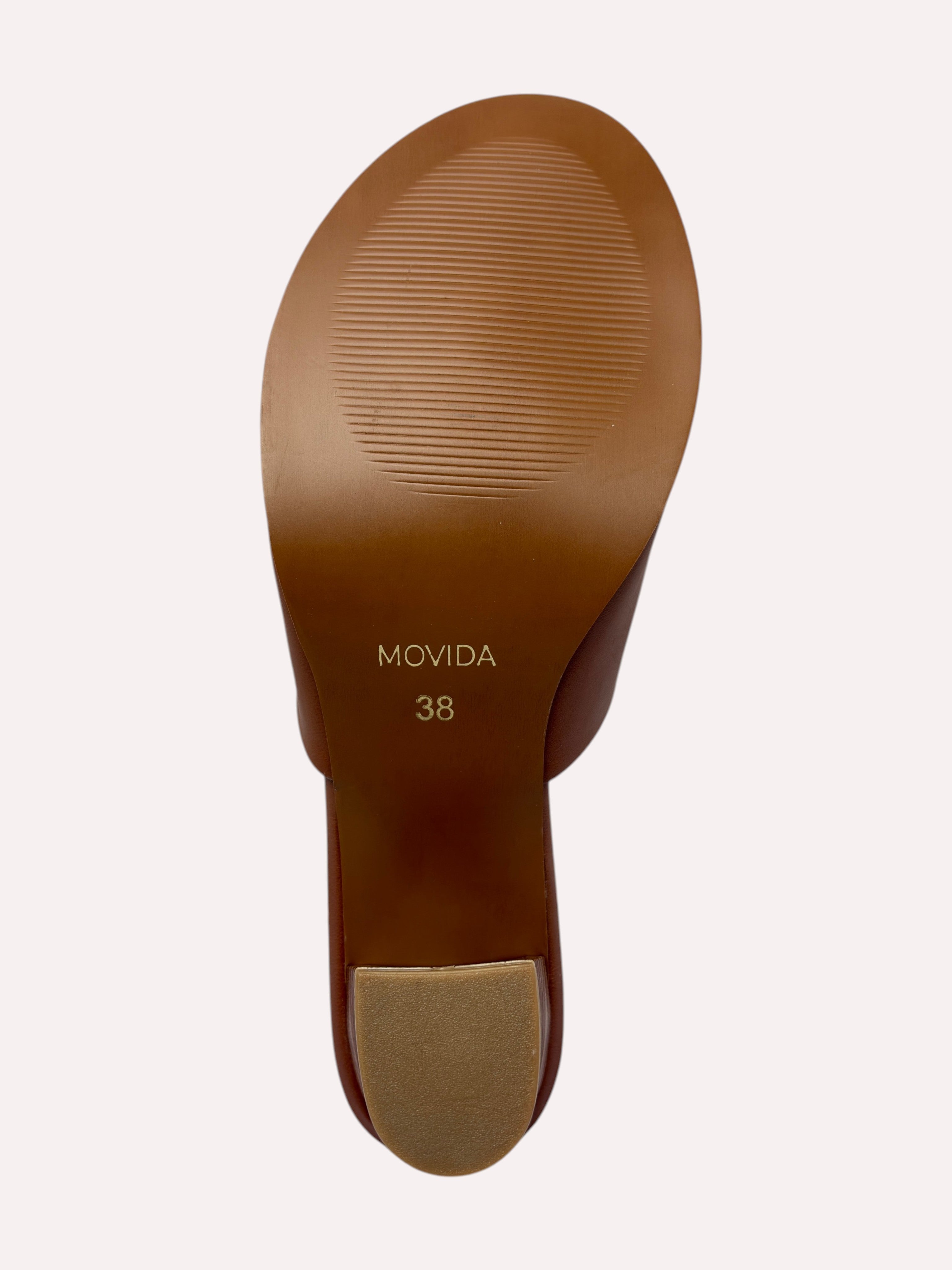 Cleo Sculptural Spiral Heel Mule – Tan