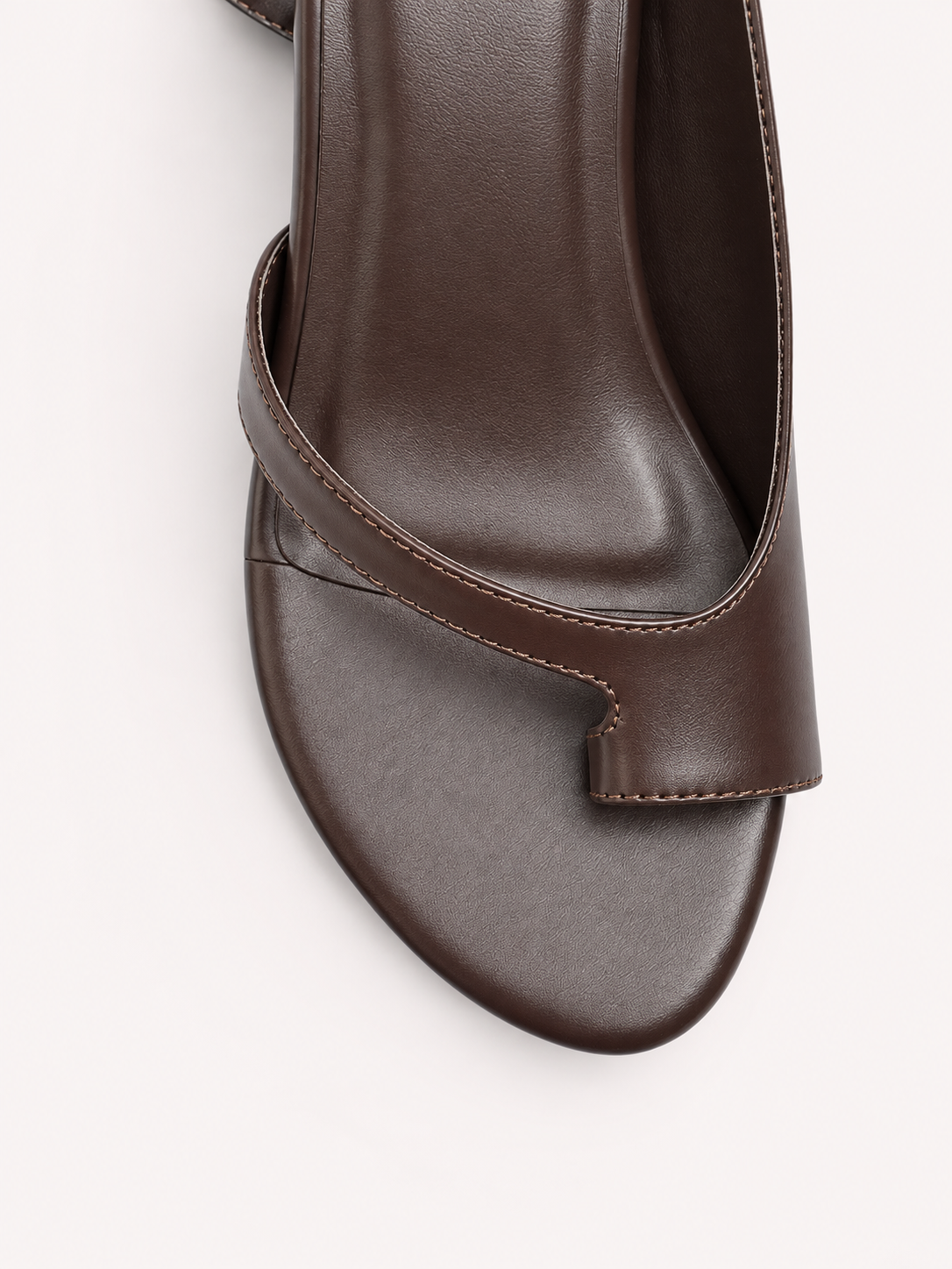Vera Thong Strap Cone Heel Slingback –Brown